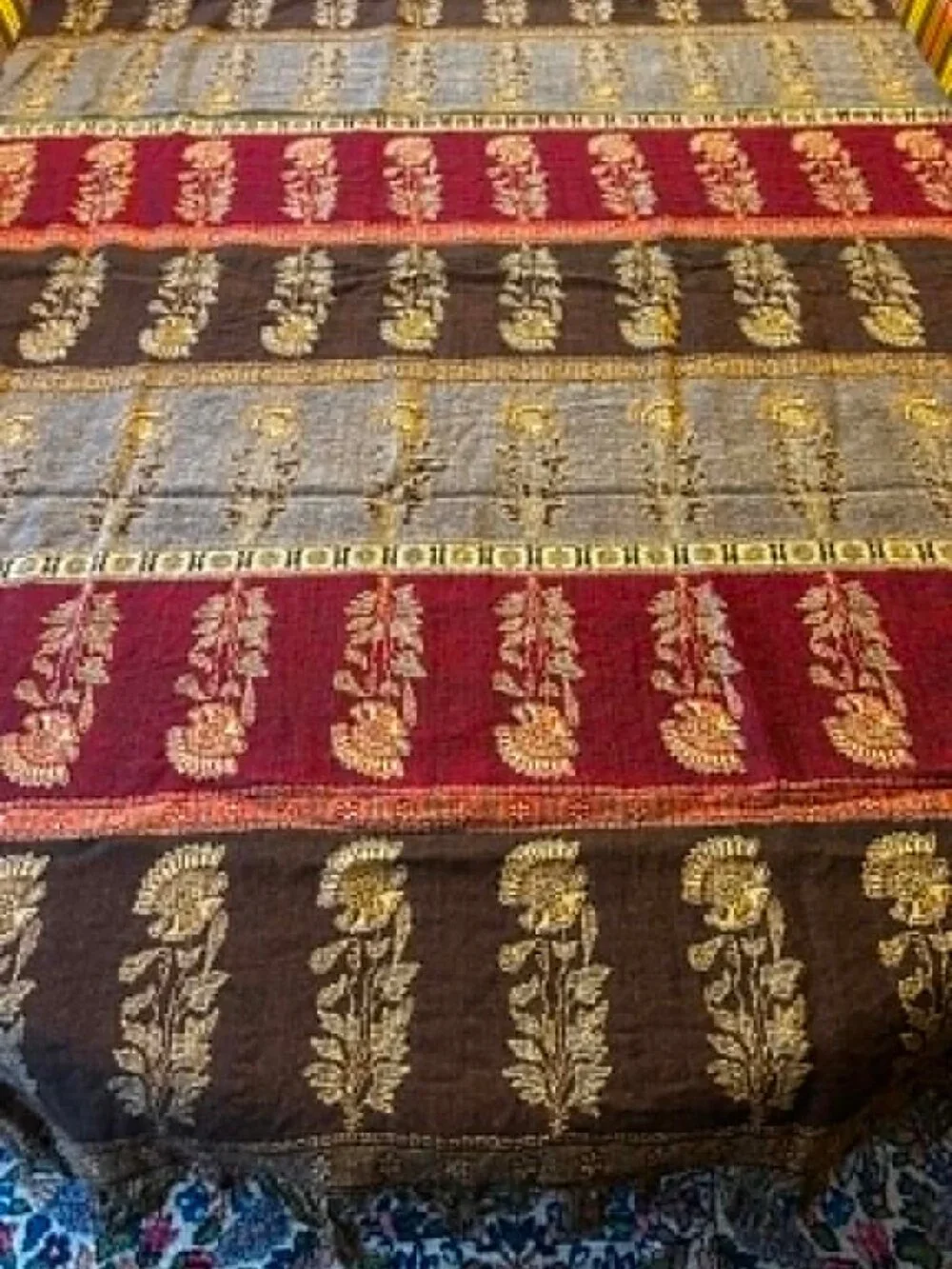 ALEXANDRA'S ACCENTS Vintage Pashmina Floral Tapestry Full Shawl Wrap Throw 78x40